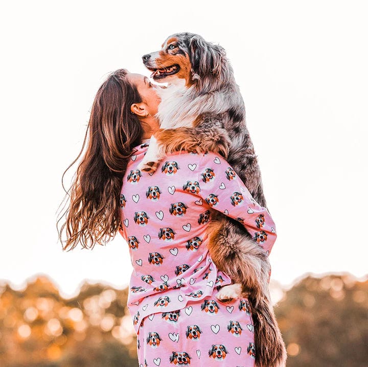 Ensembles de pyjama personnalisés avec visage d'animal sur vêtements de nuit pour femmes