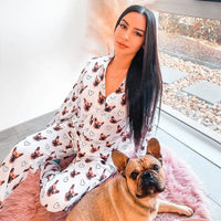 Ensembles de pyjama personnalisés avec visage d'animal sur vêtements de nuit pour femmes