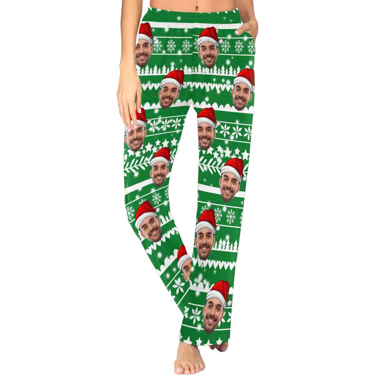 Pyjama personnalisé avec chapeau rouge et flocon de neige pour homme et femme