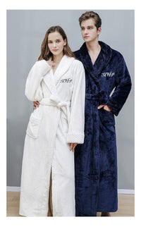 Peignoir en peluche personnalisé brodé sur mesure, cadeau d'anniversaire, cadeau de mariage, peignoir de nuit adulte homme femme pour maman
