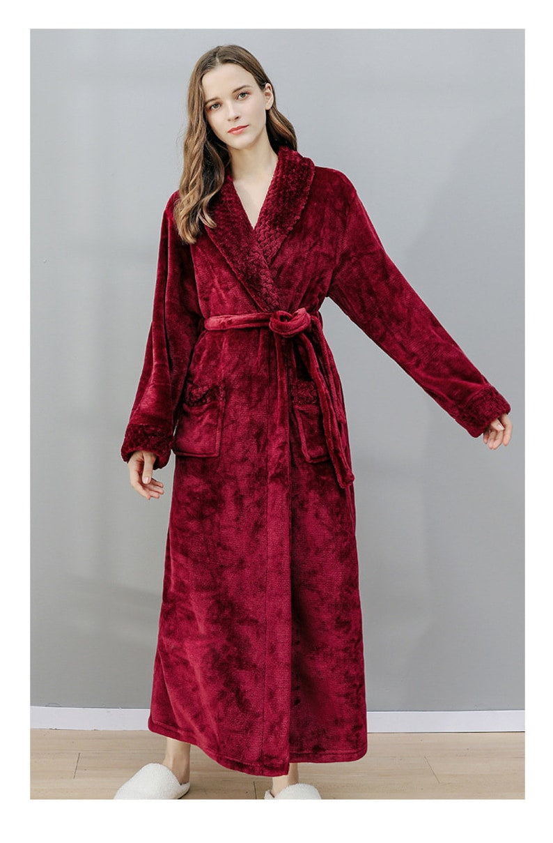 Peignoir en peluche personnalisé brodé sur mesure, cadeau d'anniversaire, cadeau de mariage, peignoir de nuit adulte homme femme pour maman