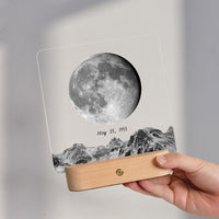 Veilleuse lune personnalisée, cadeau souvenir personnalisé – La nuit de notre rencontre, cadeau d'anniversaire – Le jour de ta naissance, veilleuse bébé