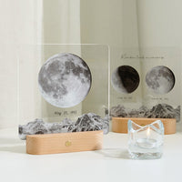 Veilleuse lune personnalisée, cadeau souvenir personnalisé – La nuit de notre rencontre, cadeau d'anniversaire – Le jour de ta naissance, veilleuse bébé