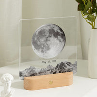 Veilleuse lune personnalisée, cadeau souvenir personnalisé – La nuit de notre rencontre, cadeau d'anniversaire – Le jour de ta naissance, veilleuse bébé