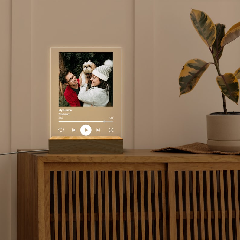 Veilleuse LED musicale personnalisée, créez votre propre chanson d'art musical, plaque photo musicale, décoration de dortoir