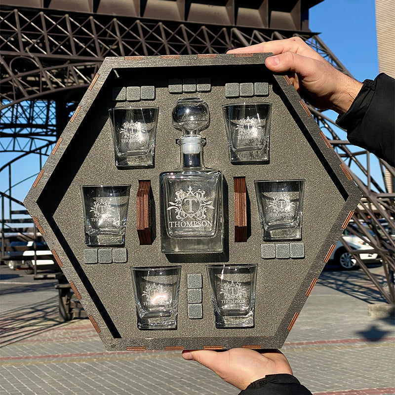 Whiskey Decanter Set, Gegraveerde Karaf, Gepersonaliseerd Whiskey Cadeau