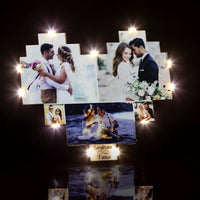 Individuele fotocollagelamp in hartvorm