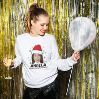 Sweat-shirt personnalisé avec visage de Père Noël, Sweat-shirt de Noël personnalisé, Sweat-shirt personnalisé avec visage de Noël
