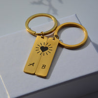 Sleutelhangerset voor koppels, gegraveerde sleutelhanger voor koppels, jubileumcadeau voor vriendje