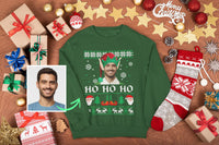 Gepersonaliseerde lelijke kersttrui, muts en sweatshirt. Lelijke kersttrui met afbeelding