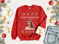 Aangepaste lelijke kersttrui, aangepaste gezichtstrui, kersttrui