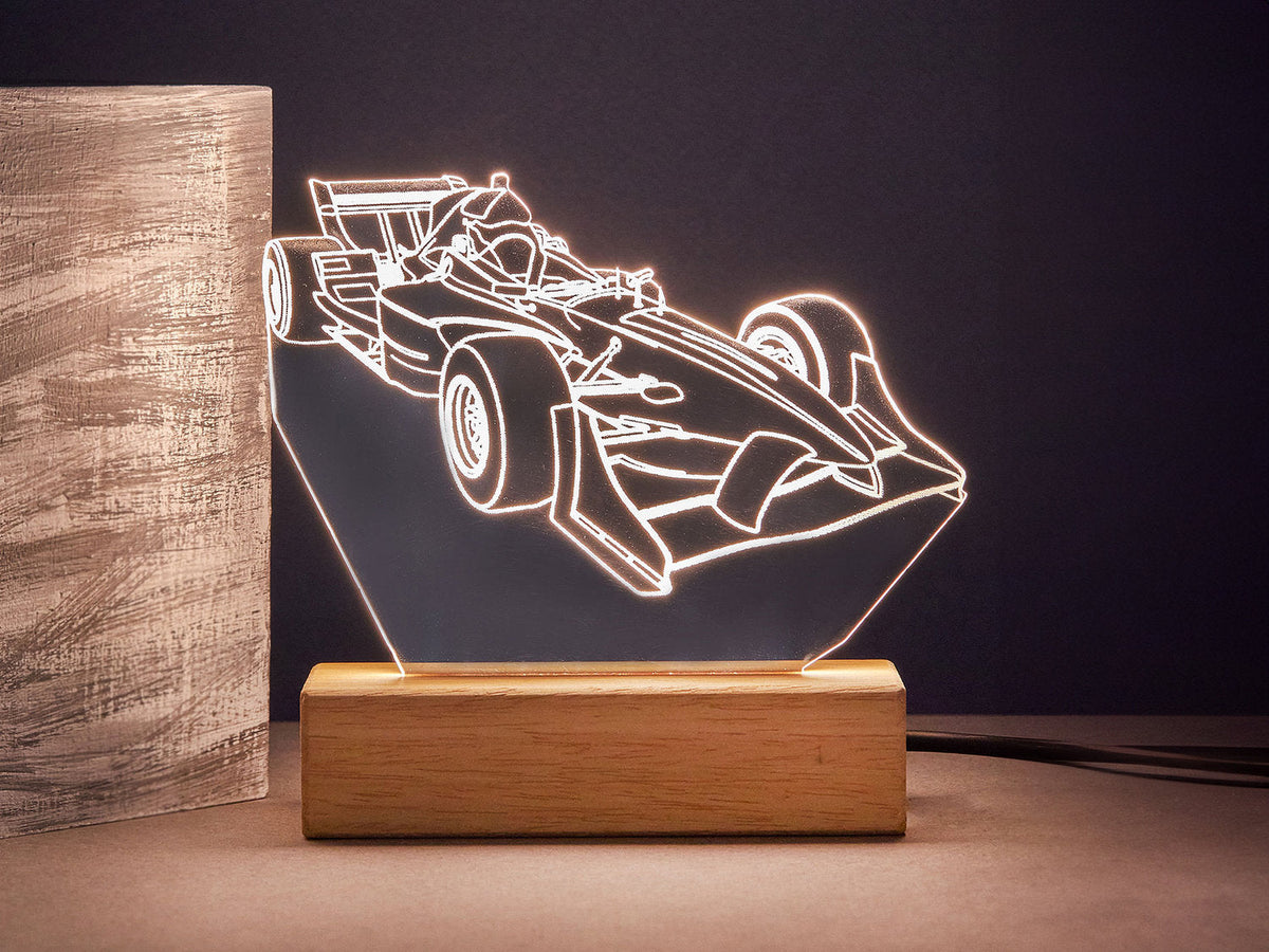 Conception de voiture de sport, lumières LED, cadeau pour lui, lampe de table F1, cadeaux pour les amateurs de voitures. Veilleuse voiture vintage, cadeau pour petit ami