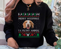 Lelijke kersttrui met foto, bijpassende kersttrui voor koppels, grappige trui met hondenkop, gepersonaliseerde trui voor hondenliefhebbers, cadeau voor dierenliefhebbers
