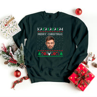 Lelijke kersttrui met foto, bijpassende kersttrui voor koppels, grappige trui met hondenkop, gepersonaliseerde trui voor hondenliefhebbers, cadeau voor dierenliefhebbers