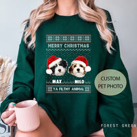 Gepersonaliseerde kersttrui met huisdierfoto, gepersonaliseerde lelijke kersttrui, gepersonaliseerde kersttrui met hond als huisdier