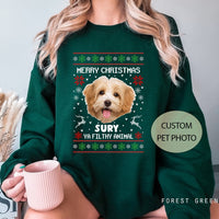 Gepersonaliseerde kersttrui met foto van een huisdier