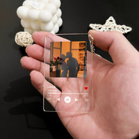 Gepersonaliseerde sleutelhanger met foto, sleutelhanger met liedje, sleutelhanger met muziek, acrylplaat