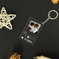 Gepersonaliseerde sleutelhanger met foto, sleutelhanger met liedje, sleutelhanger met muziek, acrylplaat