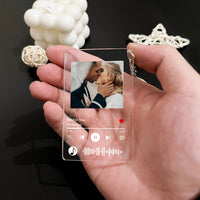 Gepersonaliseerde sleutelhanger met foto, sleutelhanger met liedje, sleutelhanger met muziek, acrylplaat