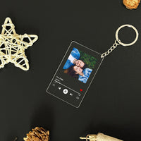 Gepersonaliseerde sleutelhanger met foto, sleutelhanger met liedje, sleutelhanger met muziek, acrylplaat
