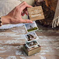 Album photo à tiroir, collection de souvenirs de la Saint-Valentin, cadre photo en bois personnalisé, cadeau pour lui, boîte à bijoux en bois