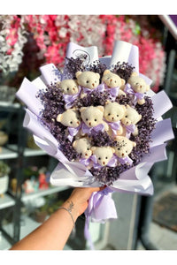 Kleine berenbloemen, pluchen berenboeket, liefdesbeerboeket