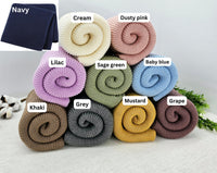 Couverture pour bébé, cadeau pour bébé, cadeau pour nouveau-né, nom personnalisé, couverture pour poussette, cadeau pour nouveau-né, tricot en coton doux et respirant, cadeau de baby shower