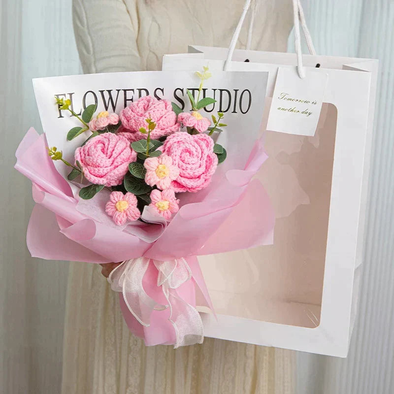 Gehaakt boeket cadeau voor moeder/oma/vrouw