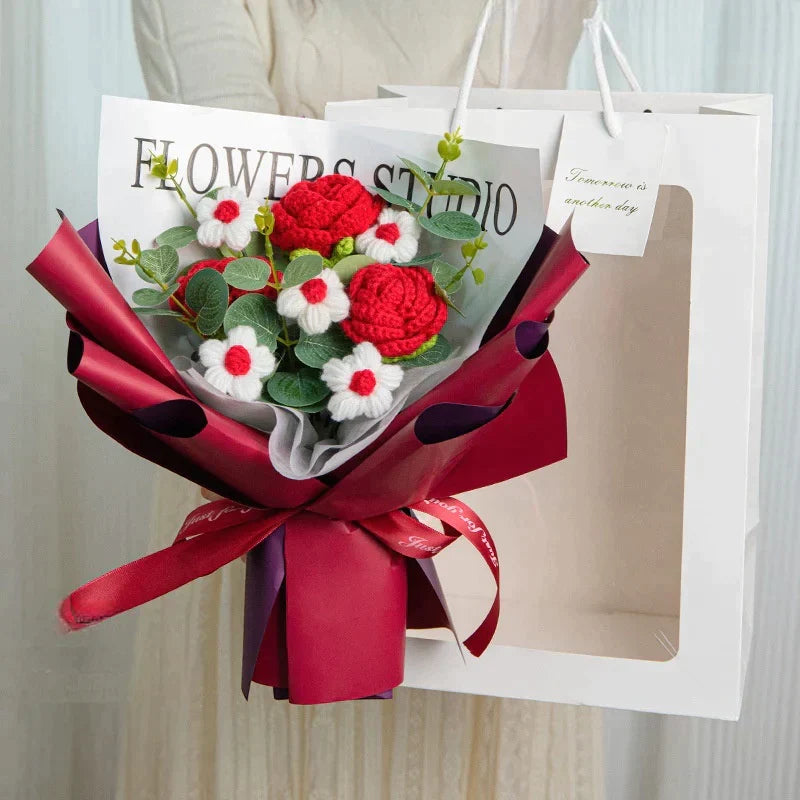 Gehaakt boeket cadeau voor moeder/oma/vrouw