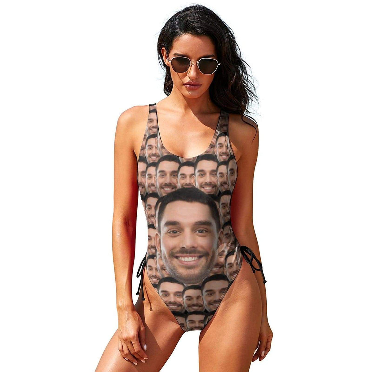 Maillots de bain personnalisés, cadeau idéal pour elle, maillot de bain personnalisé avec cordon de serrage latéral pour femme, fête de lune de miel