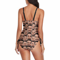 Maillots de bain personnalisés, cadeau idéal pour elle, maillot de bain personnalisé avec cordon de serrage latéral pour femme, fête de lune de miel