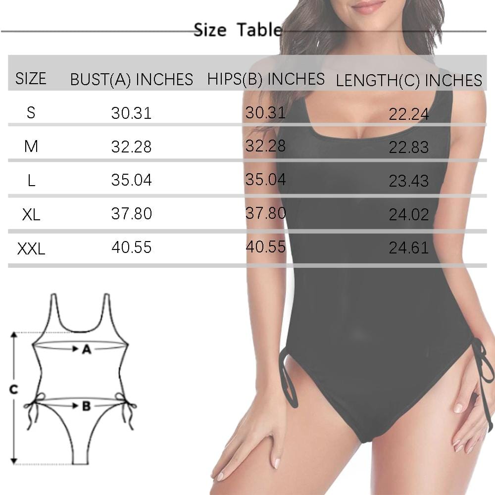 Maillots de bain personnalisés, cadeau idéal pour elle, maillot de bain personnalisé avec cordon de serrage latéral pour femme, fête de lune de miel