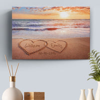 Gepersonaliseerde horizontale canvas voor koppels – cadeau voor man, vrouw, jubileum