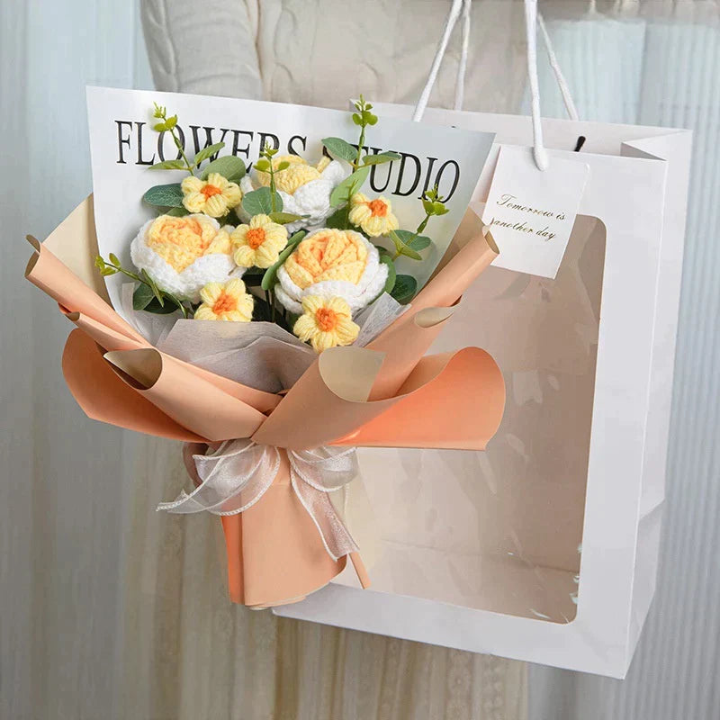 Gehaakt boeket cadeau voor moeder/oma/vrouw