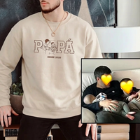 Personalisiertes Sweatshirt mit Papa- oder Papi-Porträt, besticktes Geschenk nach Foto