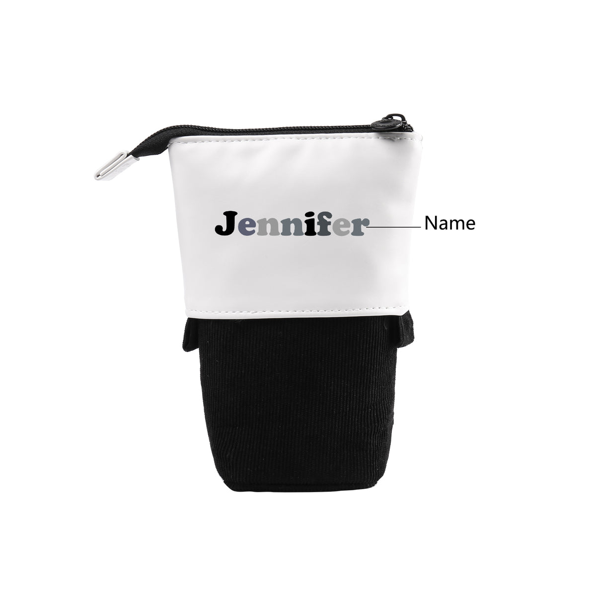 Personalisierter Name Leinwand PU-Leder Stifteetui Stifttasche