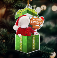 Unser schönstes Geschenk - Babys erstes Weihnachtsfest, personalisiertes Acryl-Fotoornament