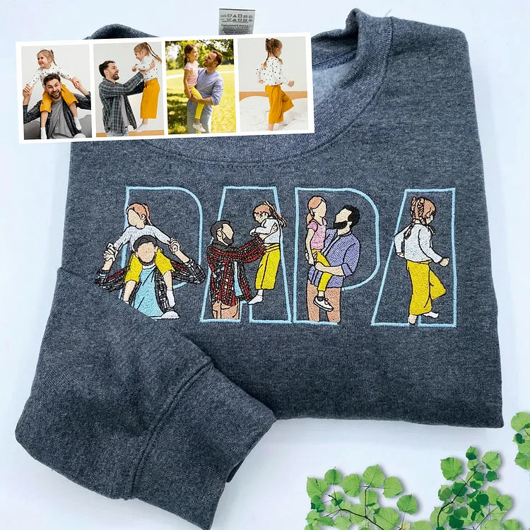 👨‍👩‍👧‍👦✨ Individuell besticktes Familien-Sweatshirt – Ein einzigartiges und herzerwärmendes Geschenk für Papa oder Mama