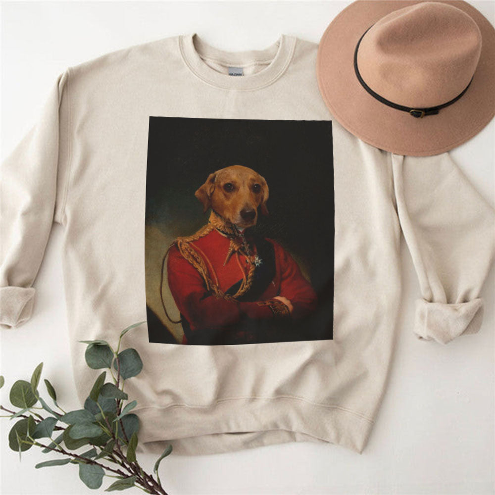 Benutzerdefinierte Haustierporträt-Kapuzenpullover, Renaissance-Hundeporträts von Fotos, digitale Kunst des königlichen Haustierkönigporträts, Porträtkunstdesign