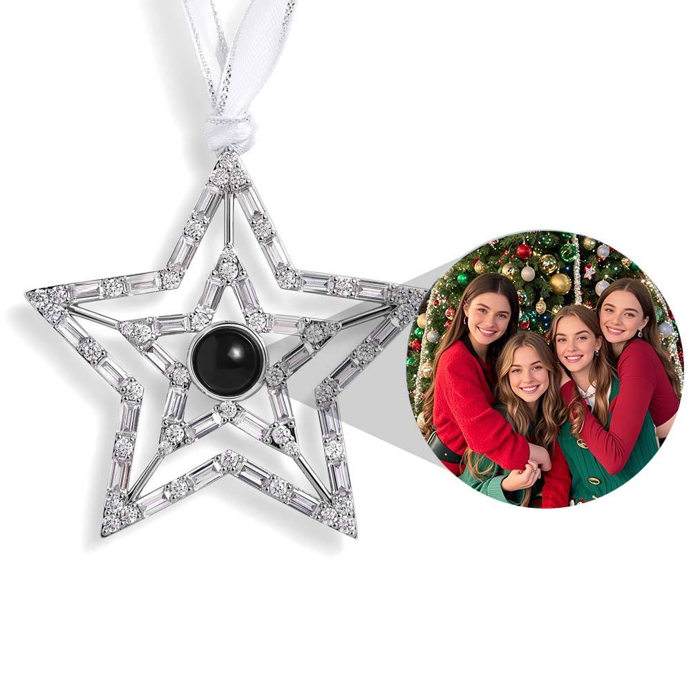 Personalisiertes rosa Schneeflocken-Foto-Ornament Weihnachtsgeschenke