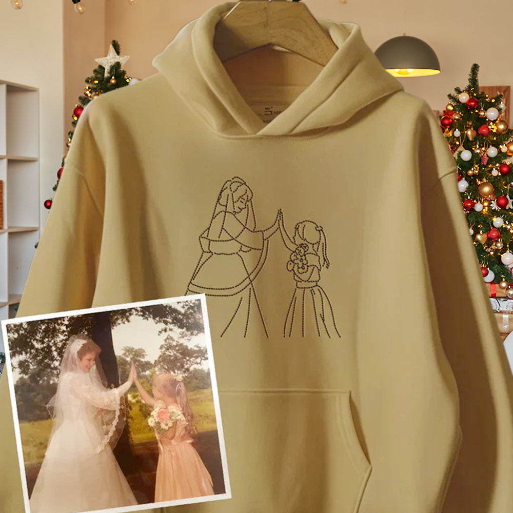 Individuell besticktes Portrait-Foto-Sweatshirt, einzigartiges Geschenk für Papa, Weihnachtsgeschenk