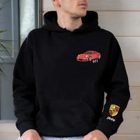 Sweat à capuche de voiture brodé personnalisé, le cadeau parfait pour les amateurs de voitures. Sweat-shirt brodé personnalisé, cadeau papa
