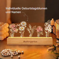 Persönlichkeitsbezogenes Geburtsblumen-3D-Kristall-Acryl-LED-Licht mit den Namen der Kinder