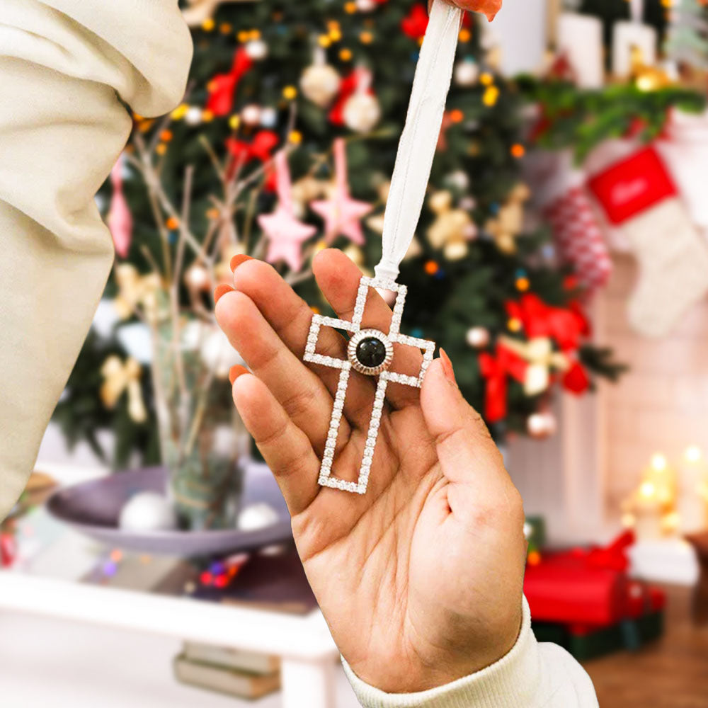 Personalisiertes rosa Schneeflocken-Foto-Ornament Weihnachtsgeschenke