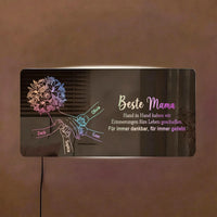Individuelles Spiegellicht Mama hält Händchen, Personalisiertes Muttertagsgeschenk