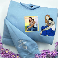 Individuell besticktes T-Shirt, Sweatshirt mit Mama-Porträt