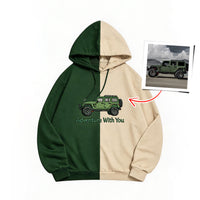 Maßgeschneiderter zweifarbiger Sweatshirt mit Auto-Stickerei – Personalisiertes Fahrzeug-Design 🚗