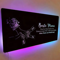 Individuelles Spiegellicht Mama hält Händchen, Personalisiertes Muttertagsgeschenk
