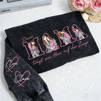 Trag dein Herz auf dem Ärmel – Personalisiertes Mama-Sweatshirt mit bestickten Kindernamen