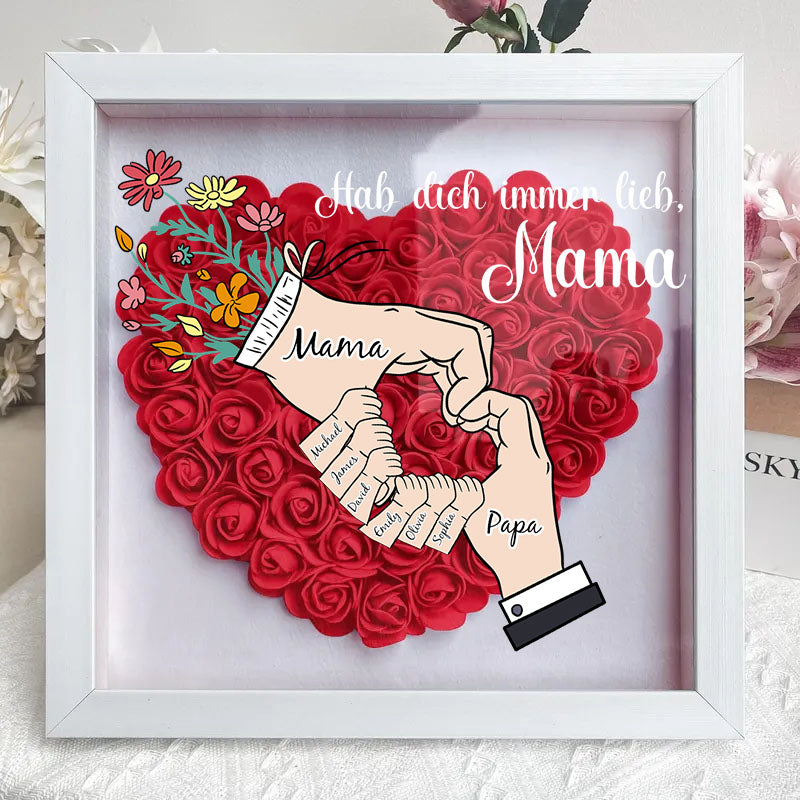 Je t'aimerai toujours, maman – Boîte à fleurs personnalisée en forme de cœur pour maman et grand-mère avec nom (fabriquée de manière durable) 